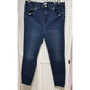 Good American Skinny & Slim Jeans Blue Denim Stretch Zip Women's Size 18